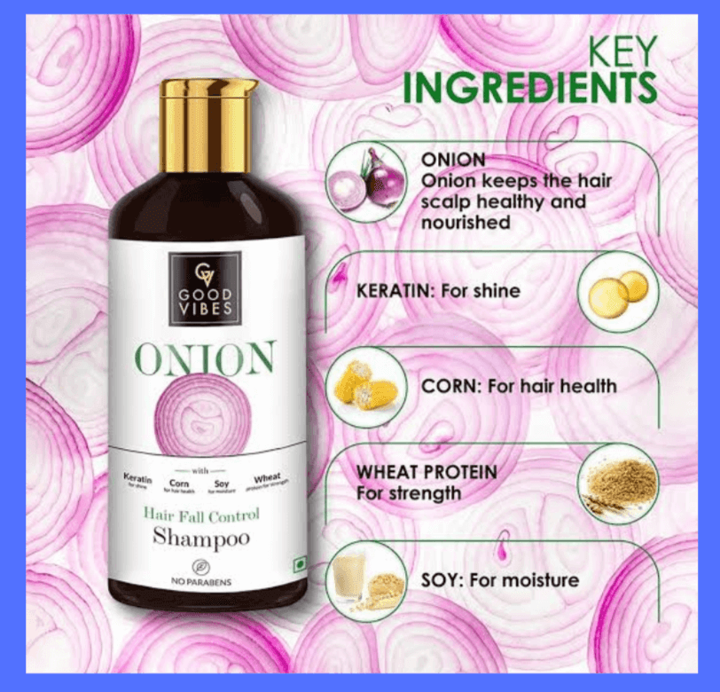 Ingredients of Good vibes onion shampoo 