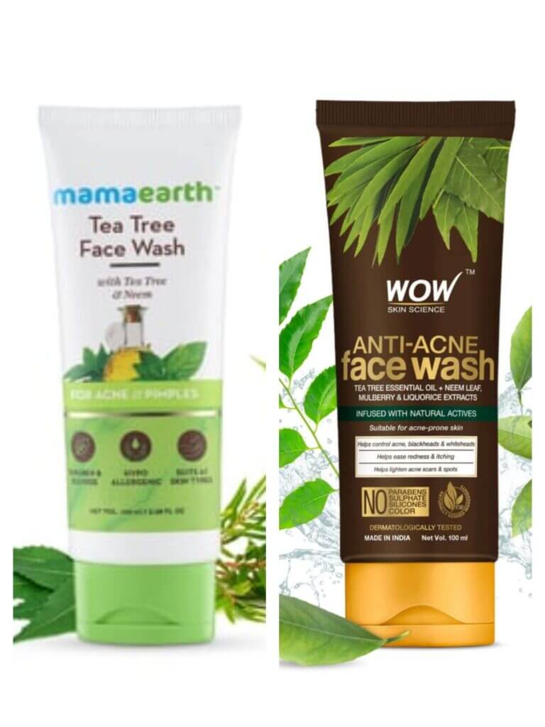 Mamaearth tea tree face wash vs Wow science tea tree face wash 