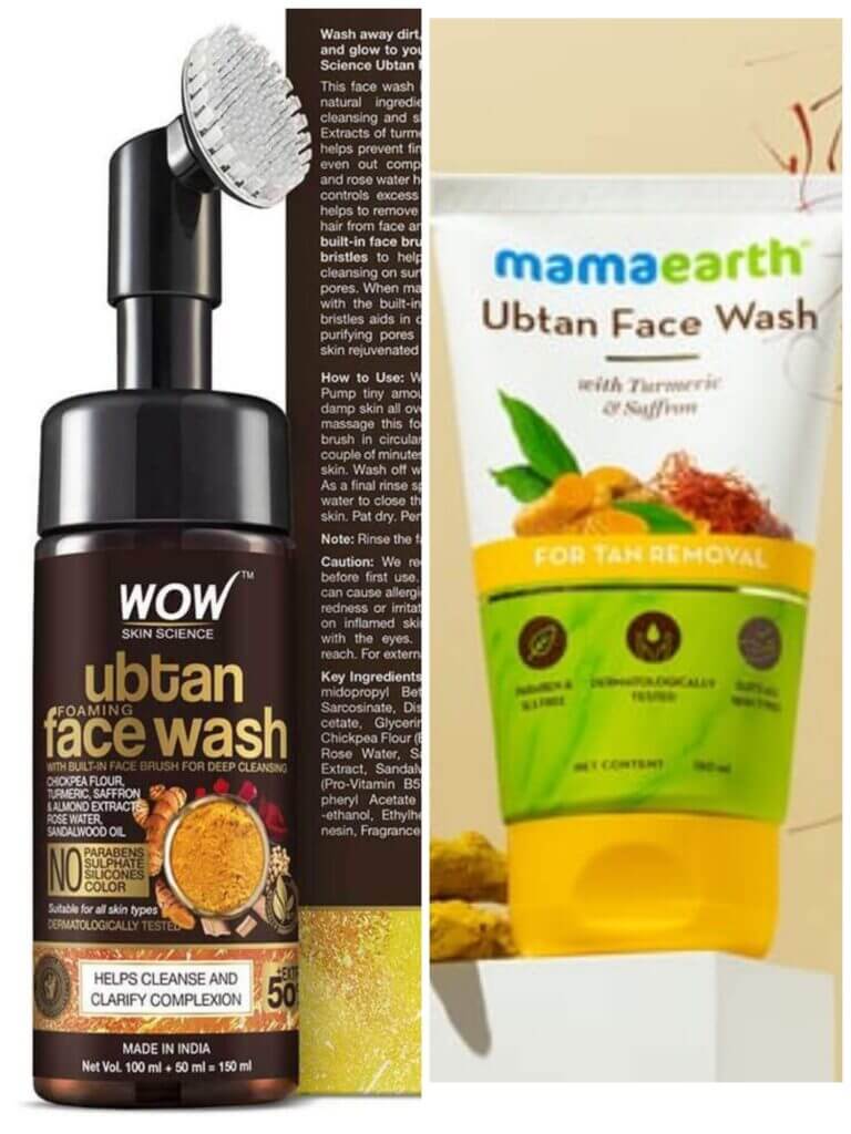 Mamaearth Ubtan face wash vs Wow ubtan face wash 