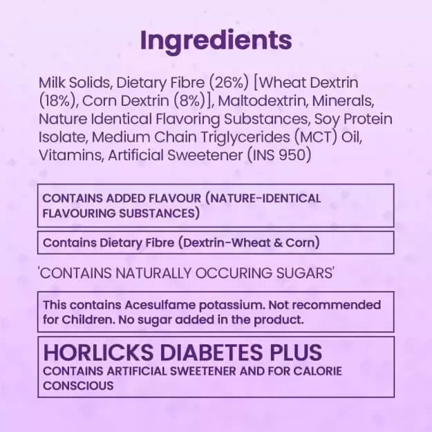 Horlicks Diabetes Plus ingredients 