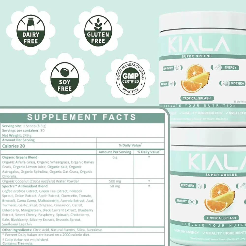 Kiala Nutrition greens powder ingredients